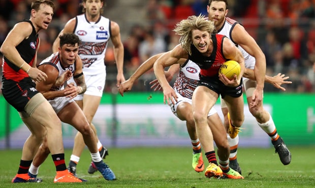 20171004_Heppell_H.jpg Dyson Heppell led from the front in his first season as Essendon Captain. - Essendon,Essendon Bombers,Adam Ramanauskas,Dyson Heppell,Zach Merrett,Mark Baguley,Michael Hurley,David Myers,Patrick Ambrose,Michael Hartley